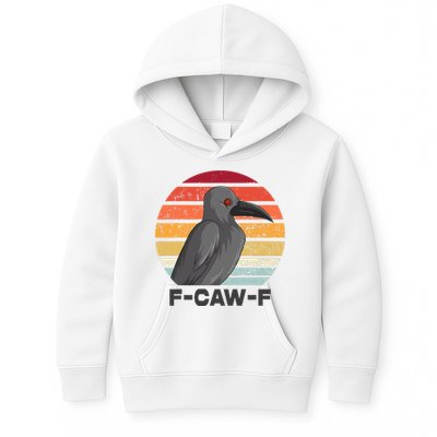 Funny F-Caw-F Crow Bird Kids Hoodie