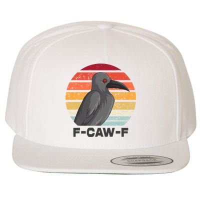 Funny F-Caw-F Crow Bird Wool Snapback Cap