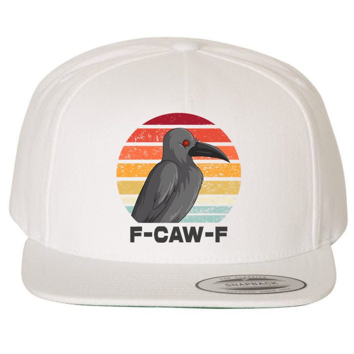 Funny F-Caw-F Crow Bird Wool Snapback Cap