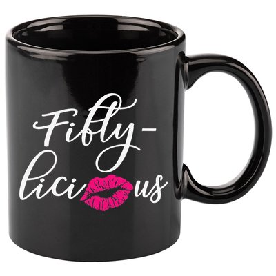 Fiftylicious Fifty Cute 50th Birthday For Her Funny Gift 11oz C Handle Ceramic Mug