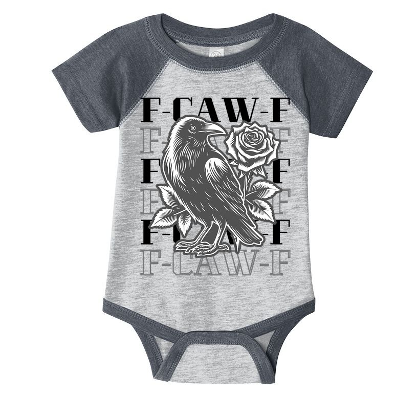 Funny F-Caw-F Crow Black Crow, F-Caw-F Black Bird Infant Baby Jersey Bodysuit