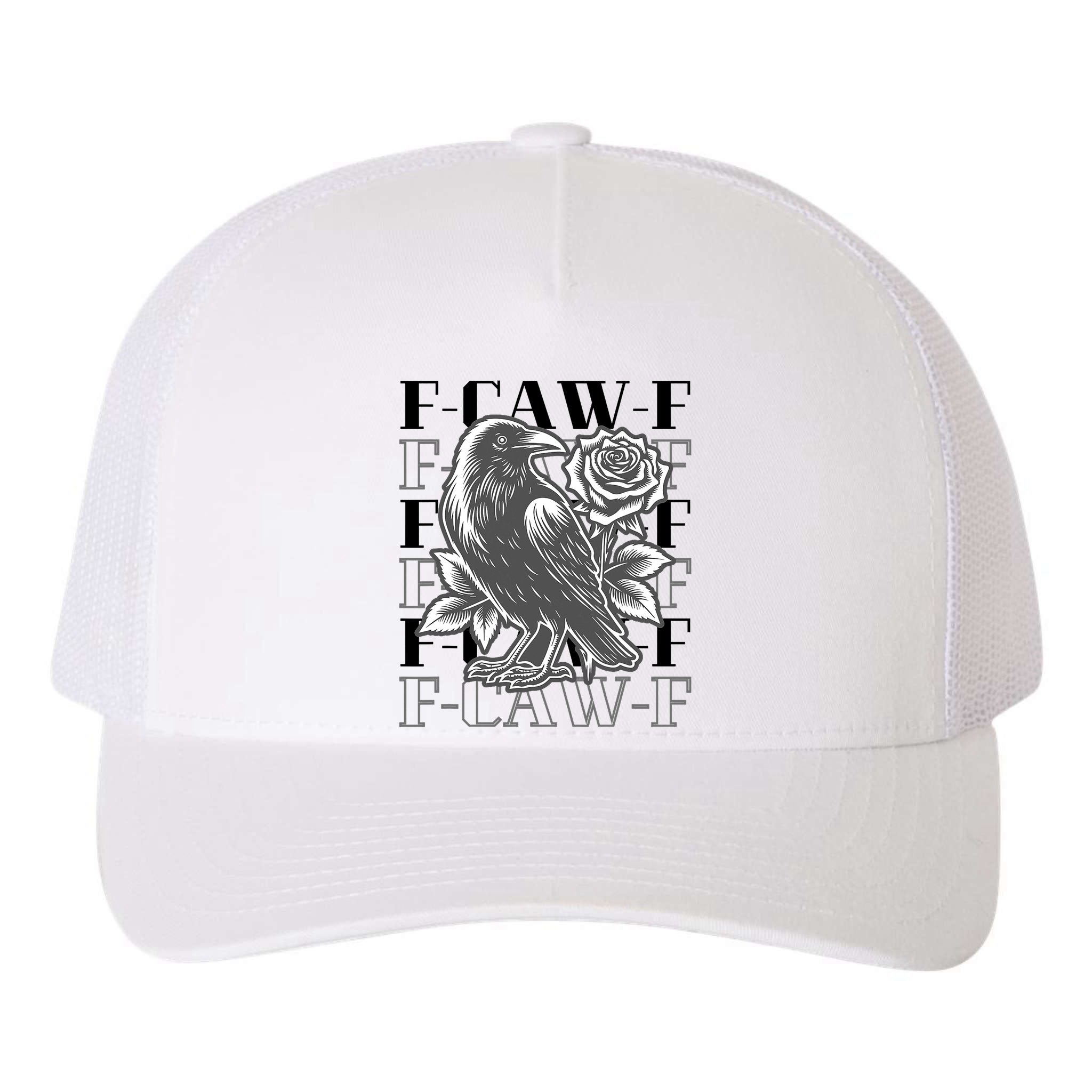 Funny F-Caw-F Crow Black Crow, F-Caw-F Black Bird Yupoong Adult 5-Panel Trucker Hat
