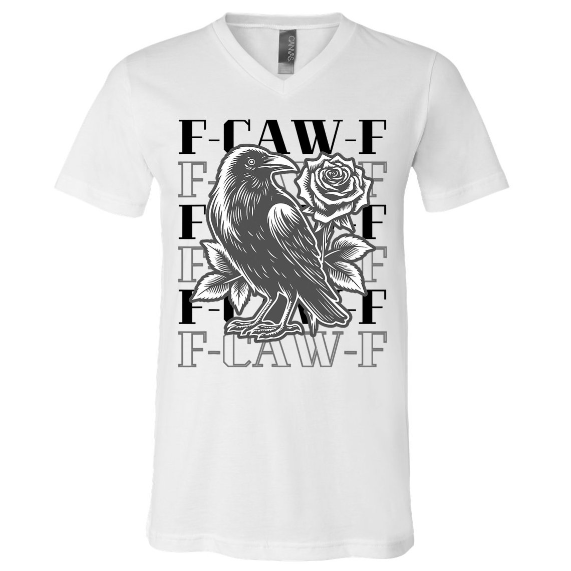 Funny F-Caw-F Crow Black Crow, F-Caw-F Black Bird V-Neck T-Shirt