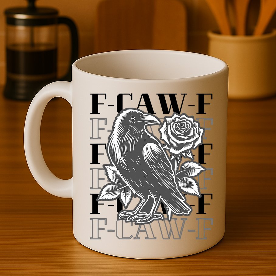 Funny F-Caw-F Crow Black Crow, F-Caw-F Black Bird Mug