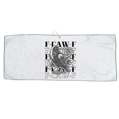 Funny F-Caw-F Crow Black Crow, F-Caw-F Black Bird Large Microfiber Waffle Golf Towel