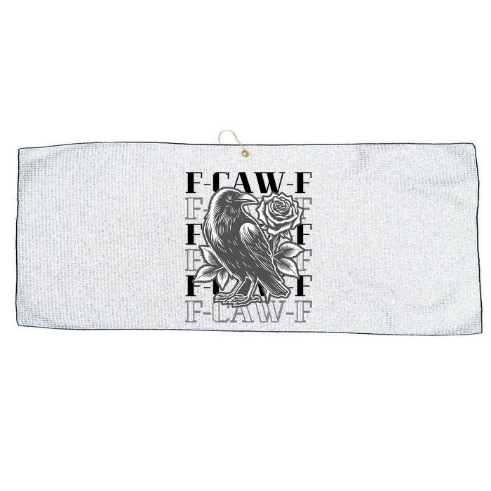 Funny F-Caw-F Crow Black Crow, F-Caw-F Black Bird Large Microfiber Waffle Golf Towel