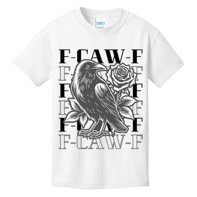Funny F-Caw-F Crow Black Crow, F-Caw-F Black Bird Kids T-Shirt