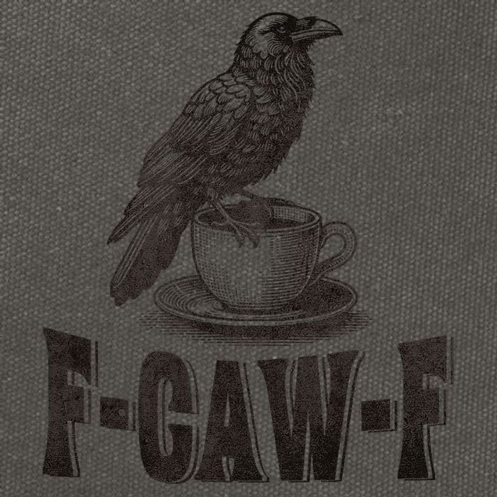 Funny F-CAW-F Crow Coffee Adult Humor Graphic Cotton Canvas Backpack
