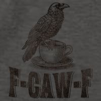 Funny F-CAW-F Crow Coffee Adult Humor Graphic Vector Backpack