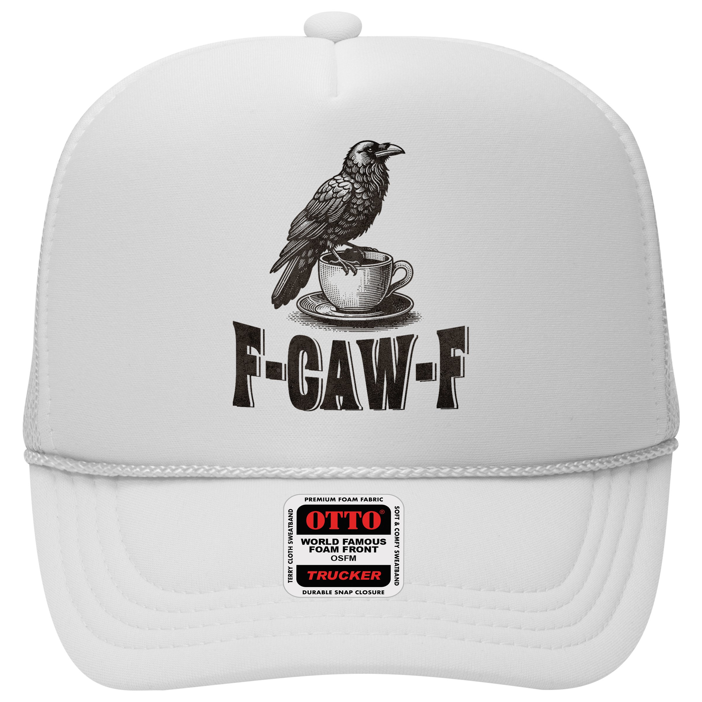 Funny F-CAW-F Crow Coffee Adult Humor Graphic Hat