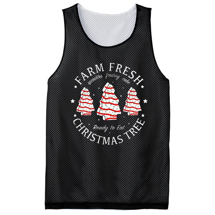 Farm Fresh Christmas Tree Cakes Funny Tree Farm Xmas Pajamas Mesh Reversible Basketball Jersey Tank