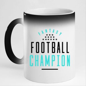 Fantasy Football Champion Winner League Draft Team Gift 11oz Black Color Changing Mug