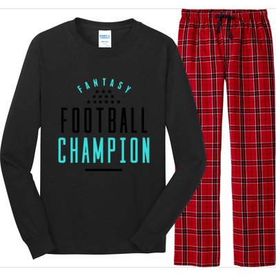 Fantasy Football Champion Winner League Draft Team Gift Long Sleeve Pajama Set