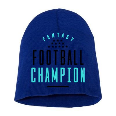 Fantasy Football Champion Winner League Draft Team Gift Short Acrylic Beanie