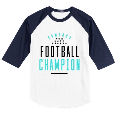 Fantasy Football Champion Winner League Draft Team Gift Baseball Sleeve Shirt