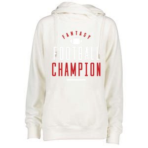 Fantasy Football Champion Winner League Draft Team Gift Womens Funnel Neck Pullover Hood