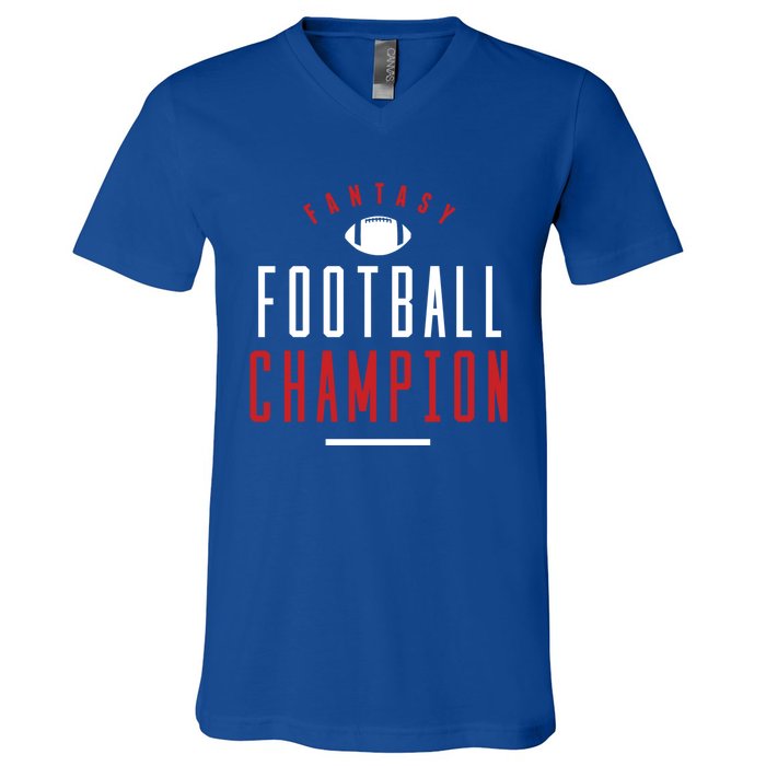 Fantasy Football Champion Winner League Draft Team Gift V-Neck T-Shirt