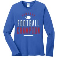 Fantasy Football Champion Winner League Draft Team Gift Ladies Long Sleeve Shirt