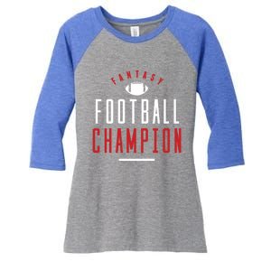 Fantasy Football Champion Winner League Draft Team Gift Women's Tri-Blend 3/4-Sleeve Raglan Shirt