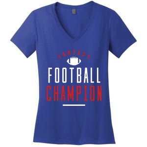 Fantasy Football Champion Winner League Draft Team Gift Women's V-Neck T-Shirt