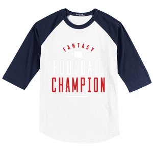 Fantasy Football Champion Winner League Draft Team Gift Baseball Sleeve Shirt