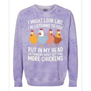 Funny Farmer Chickens Colorblast Crewneck Sweatshirt