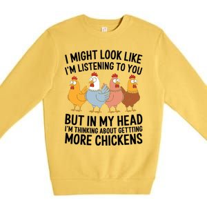 Funny Farmer Chickens Premium Crewneck Sweatshirt