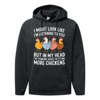 Funny Farmer Chickens Performance Fleece Hoodie