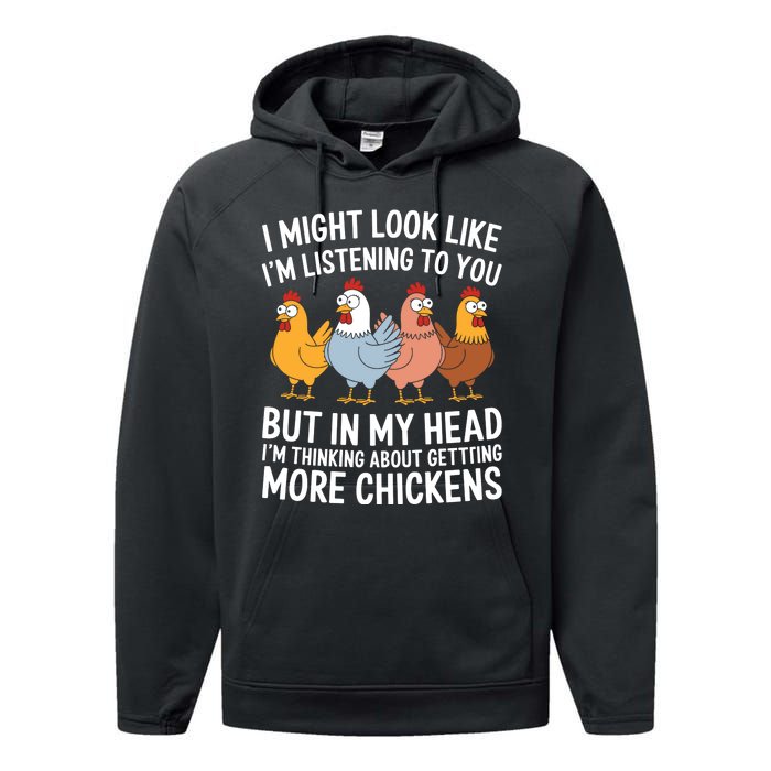 Funny Farmer Chickens Performance Fleece Hoodie