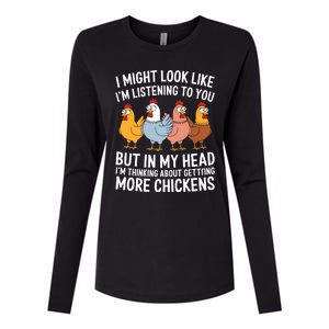 Funny Farmer Chickens Womens Cotton Relaxed Long Sleeve T-Shirt