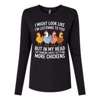 Funny Farmer Chickens Womens Cotton Relaxed Long Sleeve T-Shirt