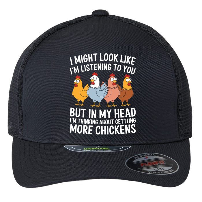 Funny Farmer Chickens Flexfit Unipanel Trucker Cap