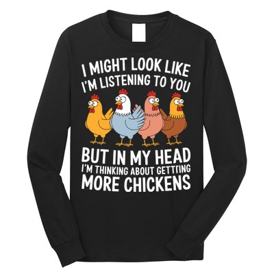 Funny Farmer Chickens Long Sleeve Shirt