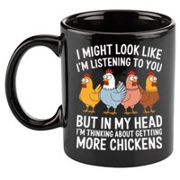 Funny Farmer Chickens 11oz C Handle Ceramic Mug