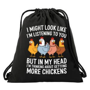 Funny Farmer Chickens Drawstring Bag