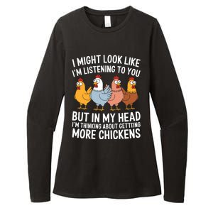 Funny Farmer Chickens Womens CVC Long Sleeve Shirt