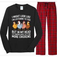 Funny Farmer Chickens Long Sleeve Pajama Set