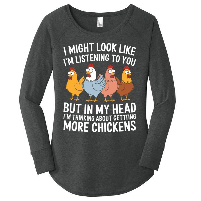 Funny Farmer Chickens Women's Perfect Tri Tunic Long Sleeve Shirt