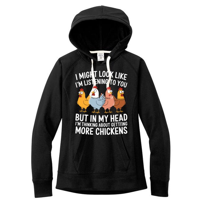 Funny Farmer Chickens Women's Fleece Hoodie