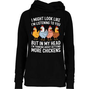 Funny Farmer Chickens Womens Funnel Neck Pullover Hood