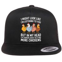 Funny Farmer Chickens Flat Bill Trucker Hat