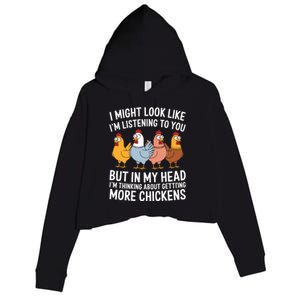 Funny Farmer Chickens Crop Fleece Hoodie