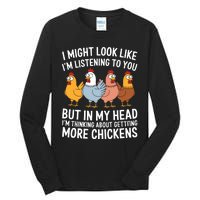 Funny Farmer Chickens Tall Long Sleeve T-Shirt