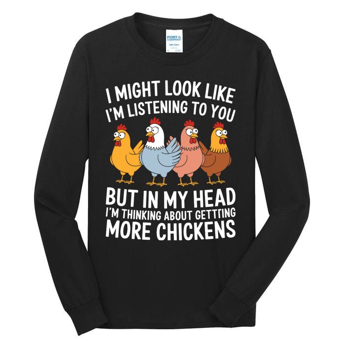 Funny Farmer Chickens Tall Long Sleeve T-Shirt