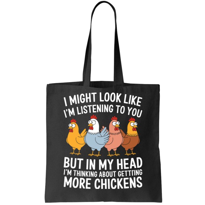 Funny Farmer Chickens Tote Bag