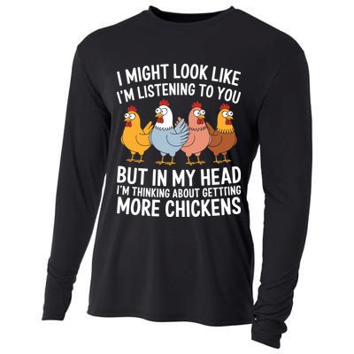 Funny Farmer Chickens Cooling Performance Long Sleeve Crew