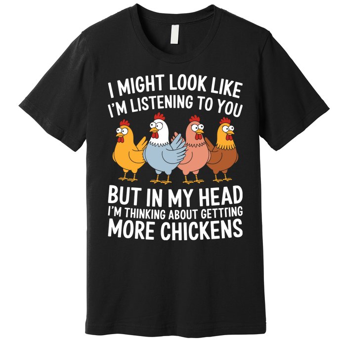 Funny Farmer Chickens Premium T-Shirt