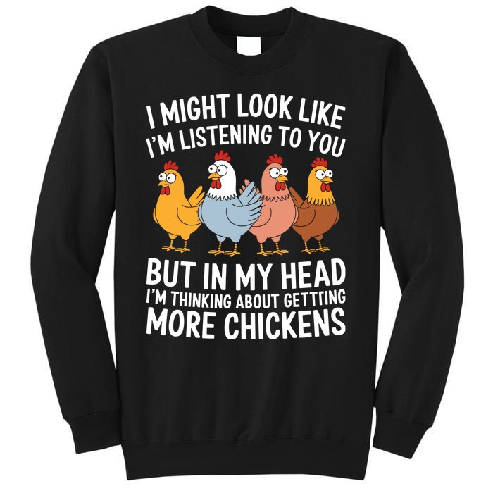 Funny Farmer Chickens Tall Sweatshirt