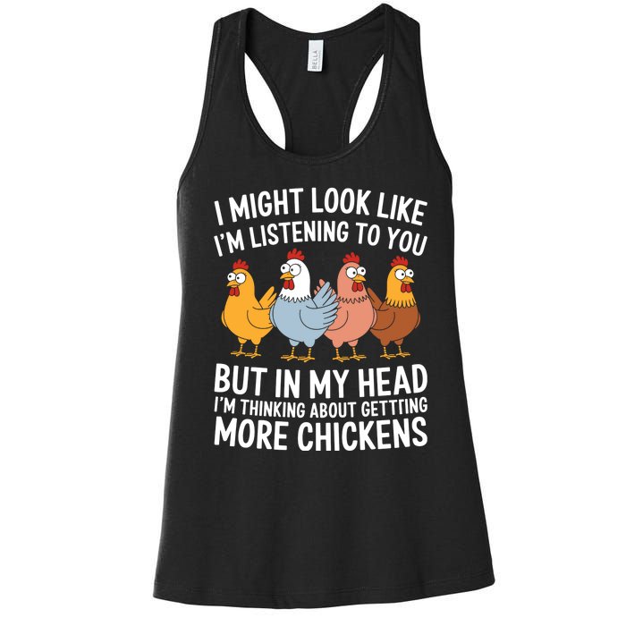 Funny Farmer Chickens Women's Racerback Tank