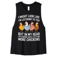 Funny Farmer Chickens Women's Racerback Cropped Tank